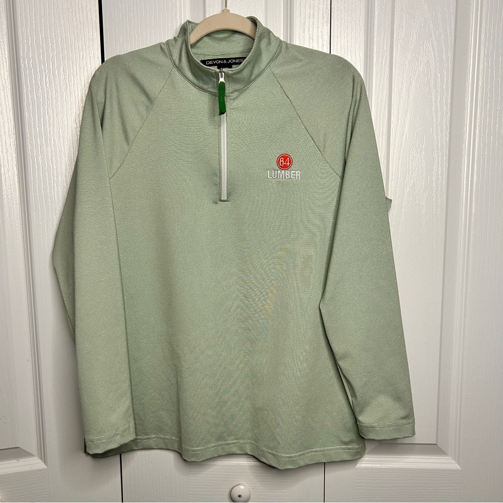 Devon‎ & Jones 84 Lumber Quarter Zip Long Sleeve Pullover Womens Large Green